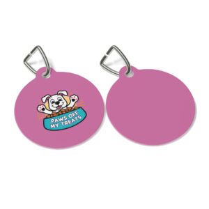 Paws Off My Treats Pet Tag - Stylish Pet ID Tag for Dapper Dogs