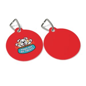 Paws Off My Treats Pet Tag - Stylish Pet ID Tag for Dapper Dogs